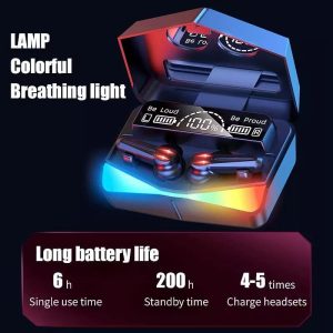 m28 wireless earbuds, sports gaming earphones, tws touch control led display wireless earphone for games, sport headsets with power bank, wireless bluetooth colorful light earphone
